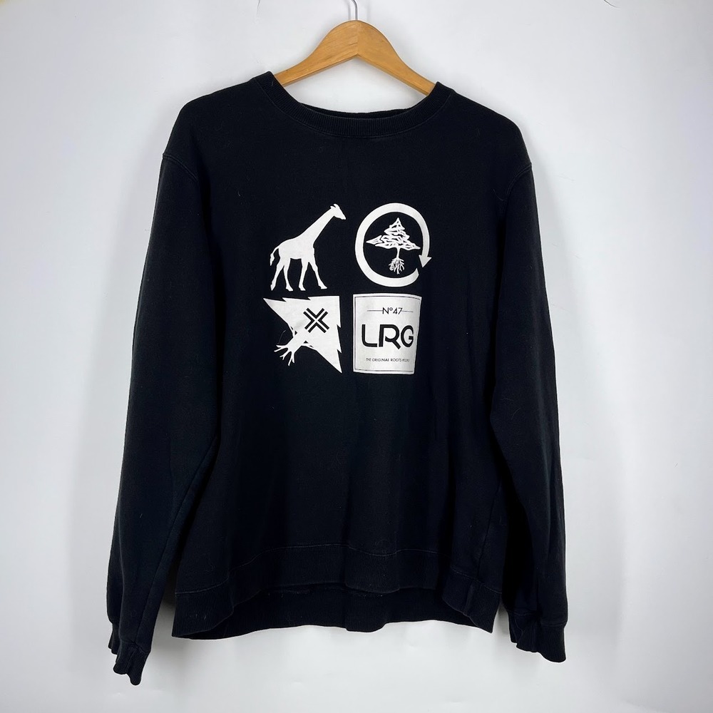 LRG Lifted Research Group Mens XL Graphic Logo‎ Crewneck Sweatshirt Streetwear